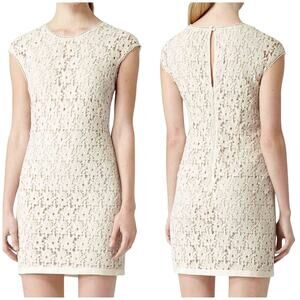 Reiss Ciara Swift Lace Detail Sleeveless Dress Size 2 Liner Has A Tear - See Pic